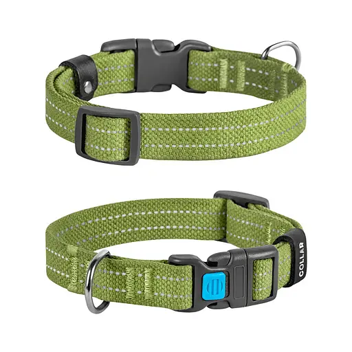Нашийник для собак бавовняна тасьма CoLLaR Брезент пластиковий фастекс S Ш 20 мм Д 28-40 см