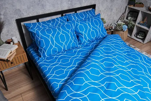 Комплект постільної білизни Moon&Star Микросатин Premium Ocean Breeze полуторний євро 160х220 наволочки 2х70х70 - фото 4