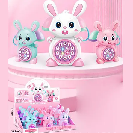 Телефон Зайчик, 17.5 см, музыка, свет, 6820B (в ассортименте) - фото 4