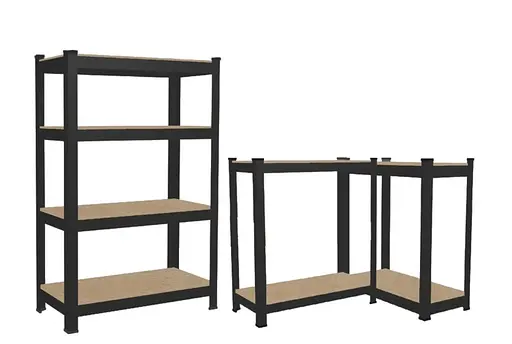 Стелаж металевий 150x70x30 4 полиці (чорний) - фото 3