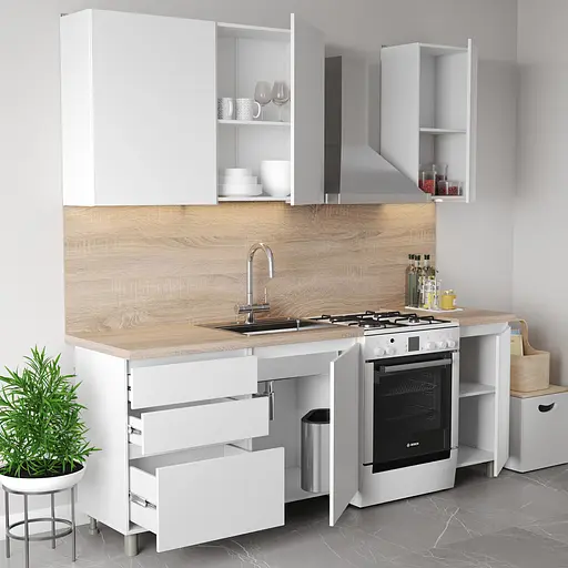 Кухня модульная MebelStar Нео 1,6 м Аляска белый (MBS-1803) - фото 3