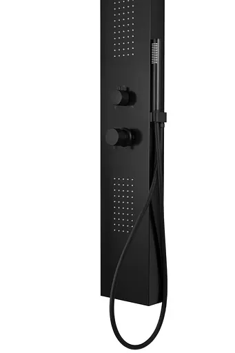 Душова панель Corsan Festo black LED S046MBLLED, Чорний матовий - фото 4