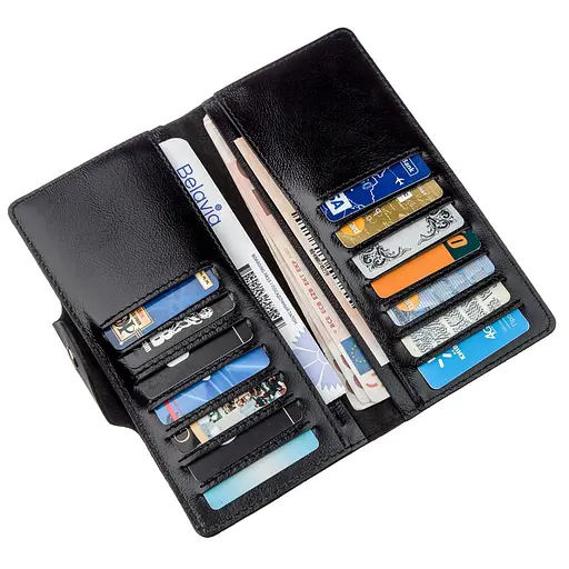 Мужской кожаный кошелек Shvigel 18х8.5х1 см acs0016054 - фото 4