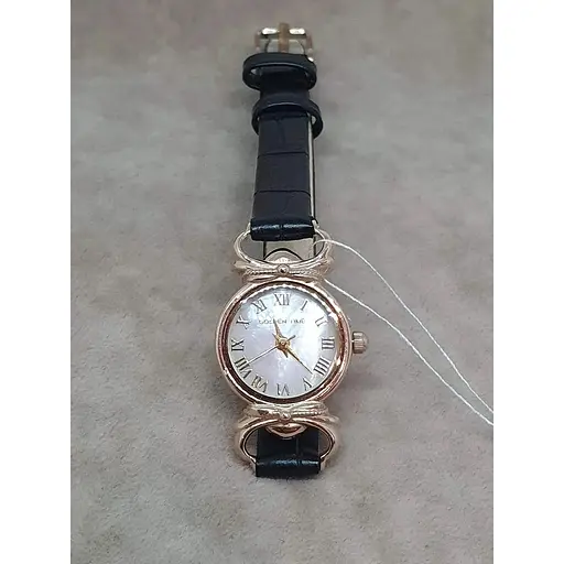 Золотые часы Golden Time кварцевые. Ч86РК БЕЛ Черный - фото 2