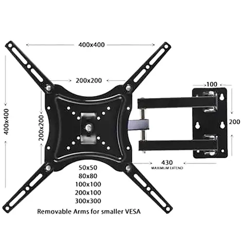 Настенный кронштейн для телевизора Home Design HDL-117B-2 Настенный крепеж для ТВ Черный - фото 5