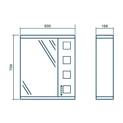 Дзеркало з шафкою ПіК Корфу праве Z-1 60 см Білий 30412 - фото 2