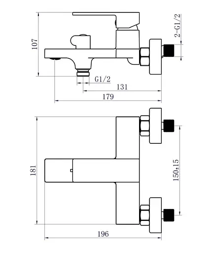 Смеситель для ванны Qtap Gemini QTGEM259GMB45684 Gunmetal Black PVD - фото 6