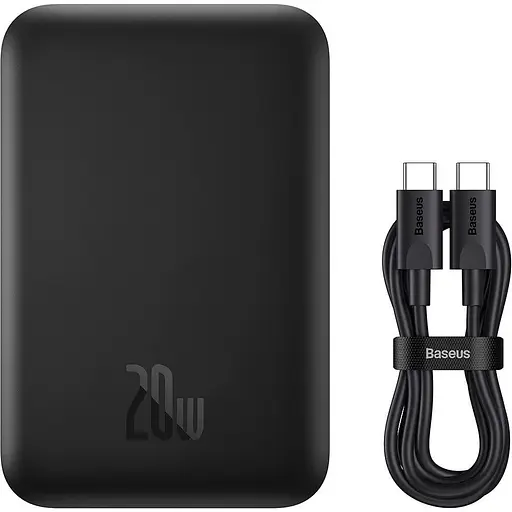 Павербанк Baseus Magnetic Wireless Mini Air Black 6 000 mAh / 20 Вт (P10059002113-00) - фото 1