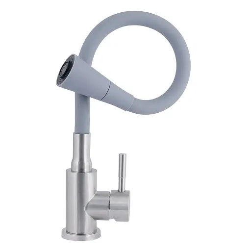 Змішувач для кухні Lidz Aria 015F31 з гнучким виливом (k35) LDARI015F31GNK31871 Grey/Nickel Сірий - фото 3