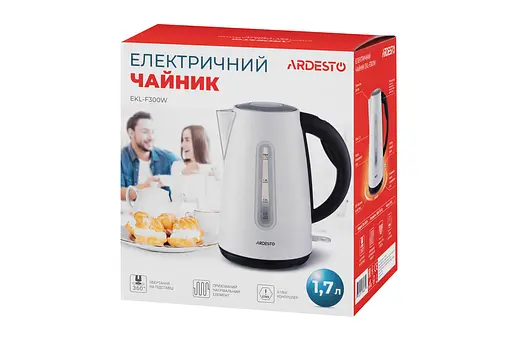 Электрочайник Ardesto 1.7л Strix металл белый - фото 7