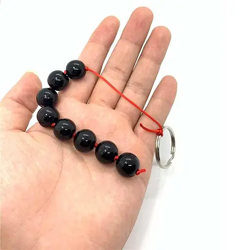 Анальні буси з чорного загартованого скла K000945 - фото 2