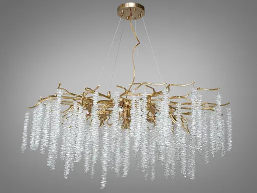 Дизайнерська новинка, кришталева люстра Гліцинія, 14 ламп, золото - фото 1