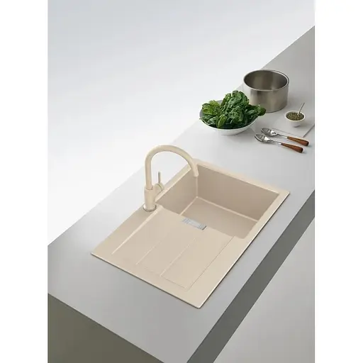 Кухонна мийка Franke Sirius 2 тектонайт, прямокут., з крилом, 780х500х200мм, чаша - 1, врізна, бежевий - фото 2