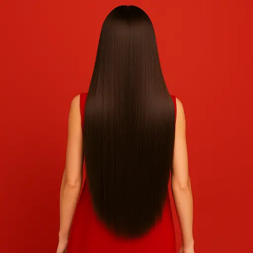 Перука аніме пряма довга без чубчика з термоволокна 70 см чорна - фото 2