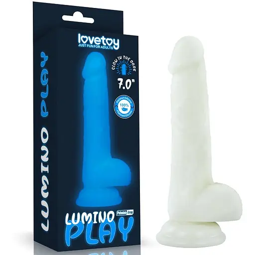 Неоновий фалоімітатор LoveToy Lumino Play 18 см синій
