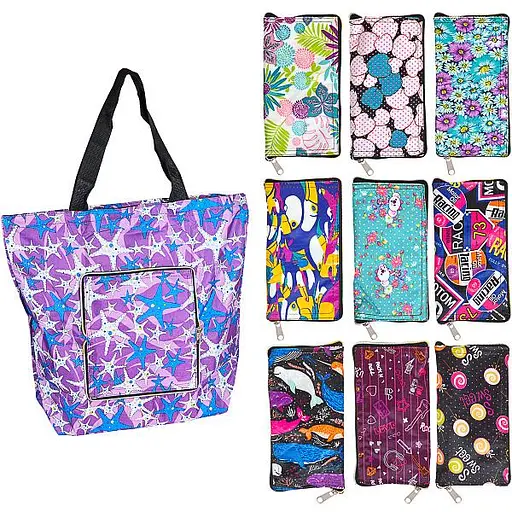 Сумка складна - гаманець x1-105 непромокайка, велика змійка 45x65 см