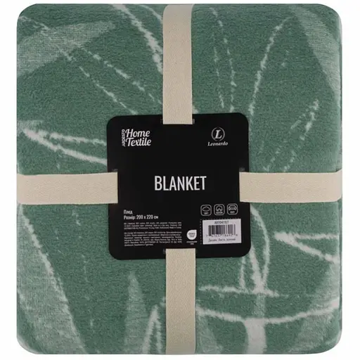 Плед Ardesto Leonardo Листя 200х220 см зелений (ART0411LT) - фото 1