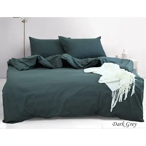 Комплект постільної білизни TAG Tekstil Євро 000210610 (emax Dark grey)