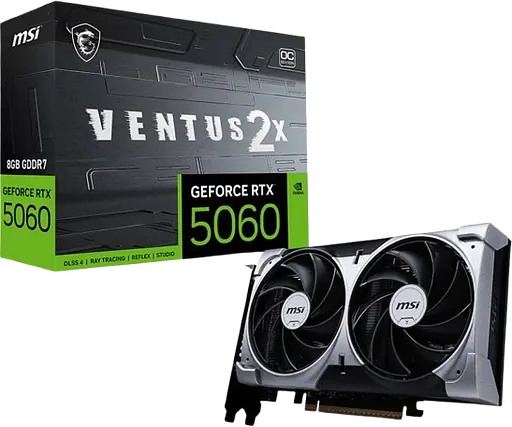 Відеокарта GeForce RTX 5060 8GB MSI Ventus 2X OC (RTX 5060 8G VENTUS 2X OC)