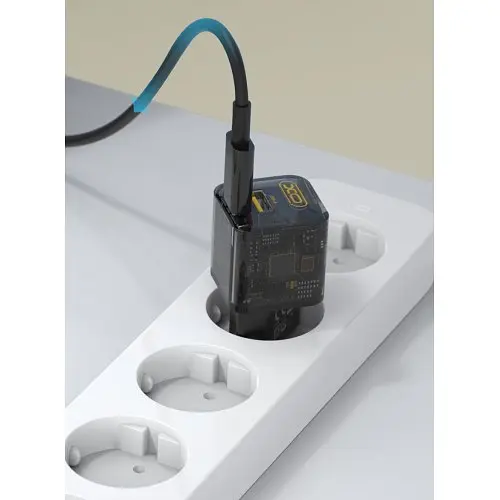 Сетевое зарядное устройство для XO CE05(EU) PD30W+QC3.0 18W быстрое питание с Type-c cable Коричневое - фото 3