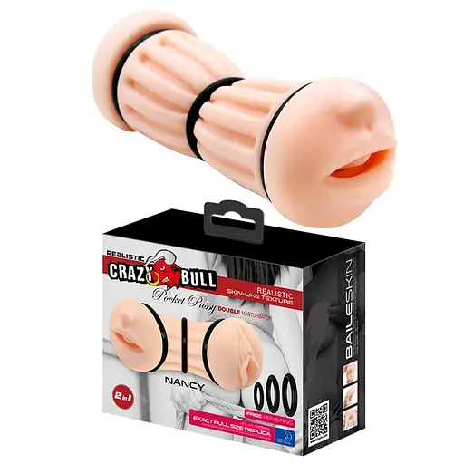 Двосторонній мастурбатор Crazy Bull Nancy (телесный) - фото 7