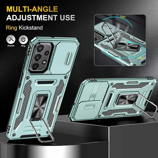 Ударопрочный чехол Camshield Army Ring для Samsung Galaxy A23 4G Зеленый / Light Green - фото 2