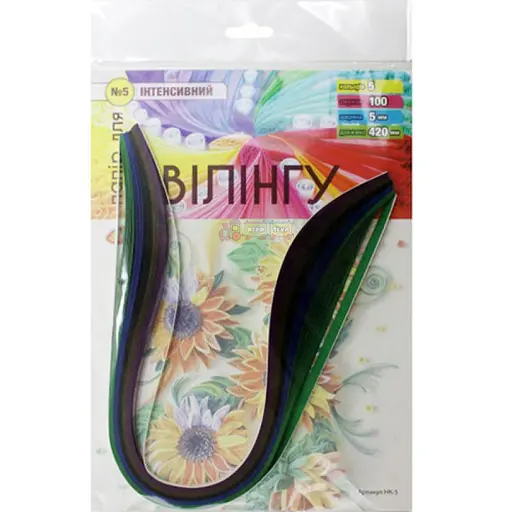 Набор для квиллинга №5 "Интенсивный", 5 цветов 100шт/5мм/420мм НК-5 Колорит - фото 1