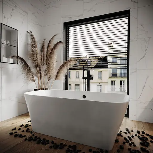 Ванна отдельностоящая глянцевая Amdcon Atlant 150x75 из литого камня ATLANT_150_HL Белый - фото 2