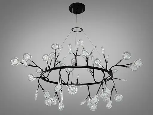 Стильна люстра "Світлячок" в стилі "Лофт", люстра чорна на 54 лампи - фото 3