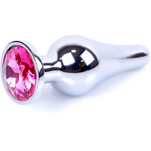 Анальна пробка Boss Of Toys Boss Series - Jewellery Silver Butt Plug Pink, BS6400071, Срібний / Яскраво-рожевий