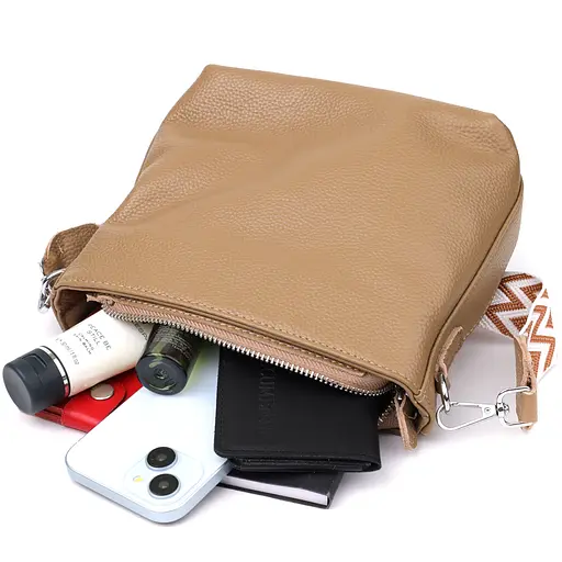 Женская кожаная сумка Vintage на плечо для повседневной носки 22х17.5х7.5 см sum0027580 - фото 7