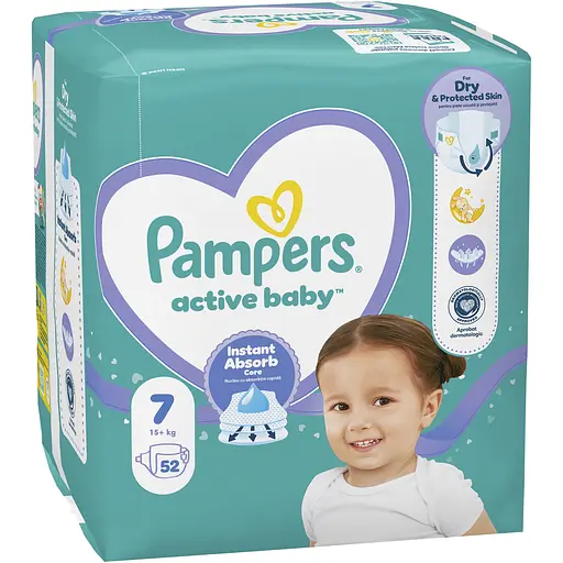 Подгузники Pampers Active Baby Размер 7 (15+ кг) 52 шт. - фото 2
