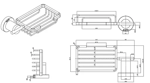 Мильниця Gappo G1802-1, латунь, хром, Хром - фото 6