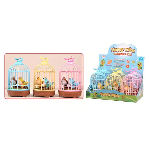 Птицы в клетке, 16 см, интерактивные - фото 2