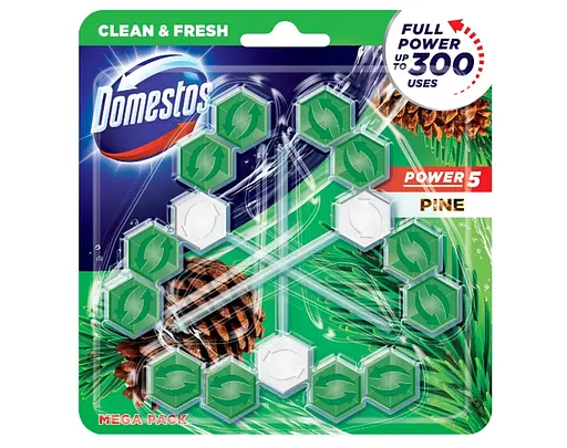Туалетний блок для унітазу Domestos Power 5 Свіжість xвої 3 x 55 г - фото 1
