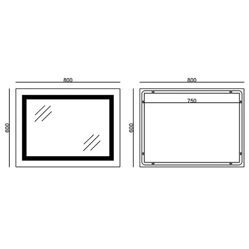 Дзеркало Mixxus Light MR01-80x60 (годинник, LED-підсвічування, антизапотівання) MI5998 - фото 2