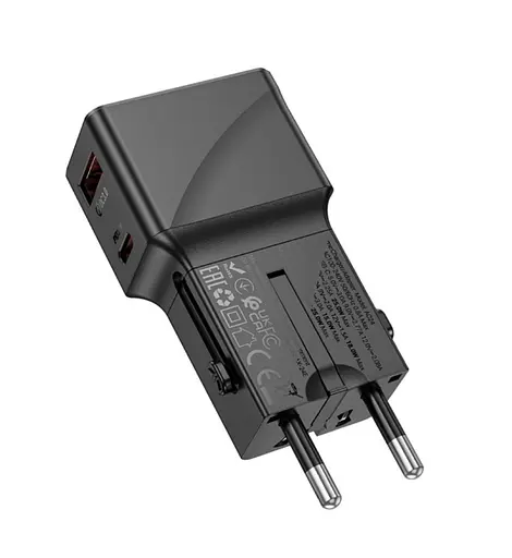 Мережевий зарядний пристрій Hoco AC24 Mini PD25W+QC3.0 Чорний - фото 4