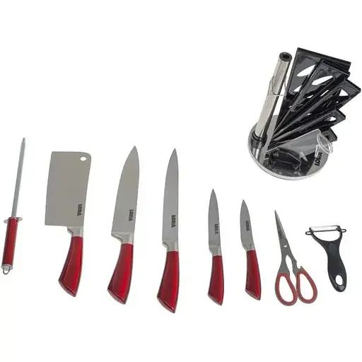 Набір ножів з підставкою 9 шт. Red (NS42SETKN) - фото 3