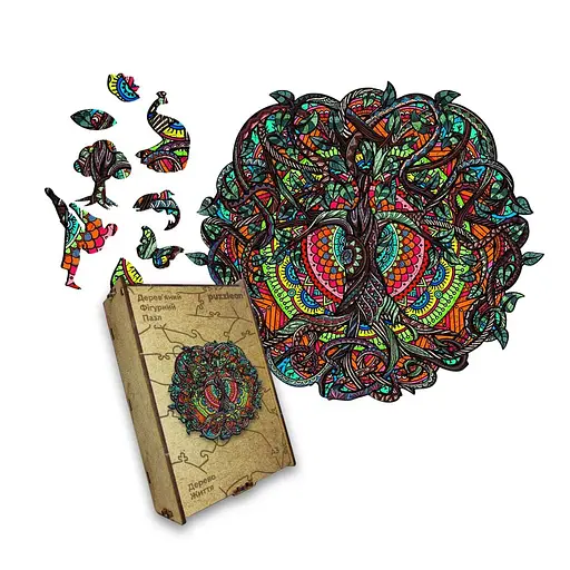 Пазл деревяний Дерево Життя, А2, Деревяна коробка 300+ елементів