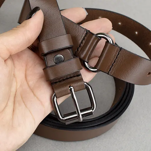 Ремінь жіночий шкіряний у два обороти SF-2501 світло-коричневий (180-230 см) - фото 3