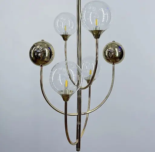 Люстра з скляними та металевими плафонами з дугоподібними ріжками Line.F CA 16-4 - фото 4