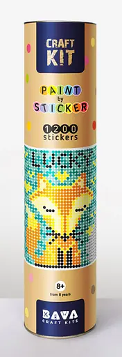 Картина по номерам стикерами в тубусе "Лисичка" 1200 стикеров. 1838, 33х48 см - фото 2