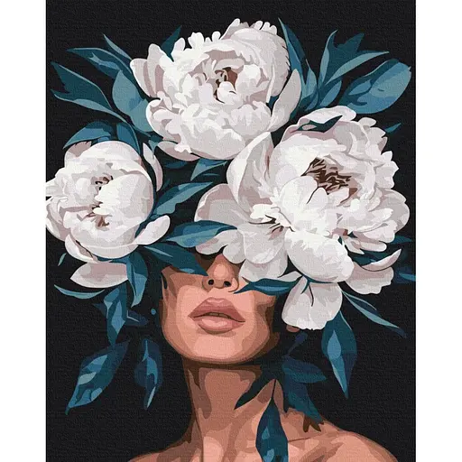 Картина по номерам "Тайна белых пионов" Brushme BS54008, 40х50 см - фото 1