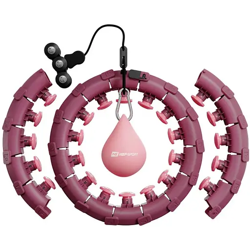 Хулахуп Hop-Sport HS-106HH масажний з обважнювачем рожевий - фото 2