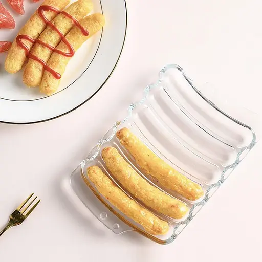 Форма скляна для запікання випічки домашніх хот догів, сосисок, ковбасок, кебаба, A-plus Прозорий 86027 - фото 8