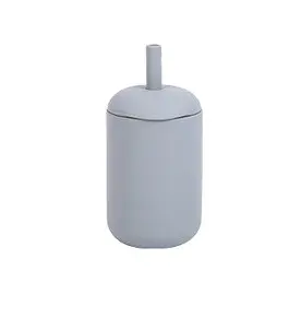 Силиконовая, безопасная детская чашка с соломинкой без содержания бисфенола А, 175 мл, Leaden - фото 1