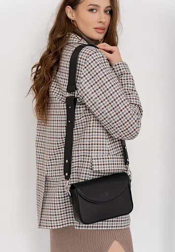 Жіноча шкіряна сумка Molly чорна - фото 3