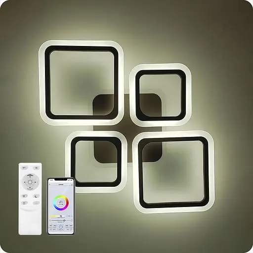 Люстра світлодіодна 517 Xlight RGB з пультом 90Вт Чорний (02033) - фото 4