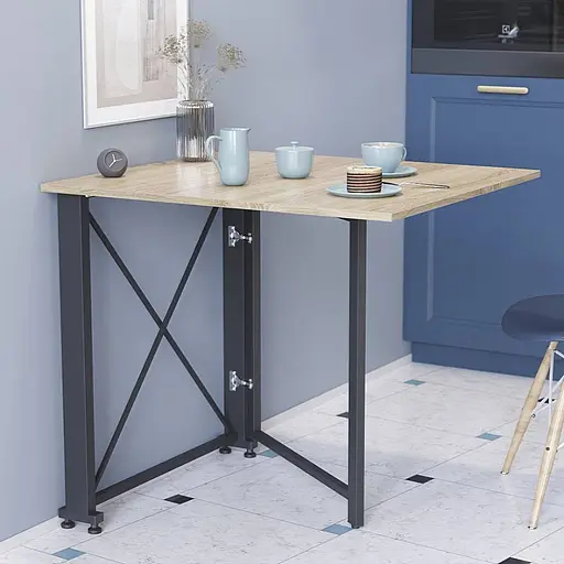 Стіл-книга трансформер Оріон 1 Ferrum-decor 750x810x730 Чорний метал ДСП Дуб Сонома 16 мм (FRD-104600)