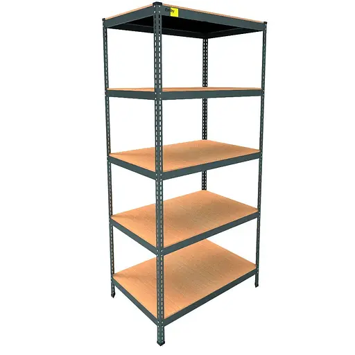 Металевий стелаж Emby Light Series (розмір 2100х900x600мм) 5 полиць ДСП до 100кг Чорний - фото 3